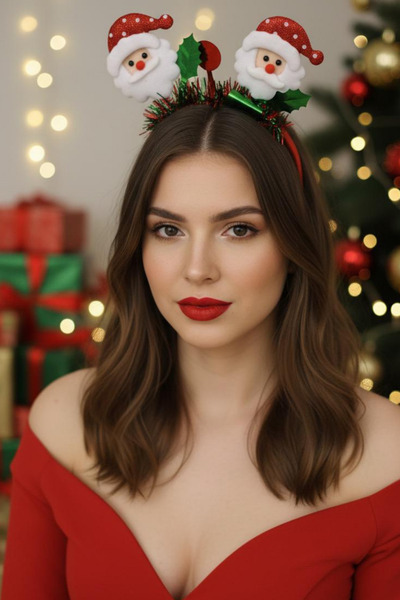 Jaida Moda Γυναικεία Πρωτοχρονιάτικη Στέμμα με Φιγούρα Άγιου Βασίλη