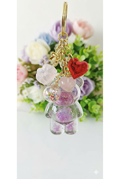 evolise ميدالية مفتاح إيبوكسي بتصميم فاخر | إكسسوار حقيبة عصري مع سلسلة ذهبية...