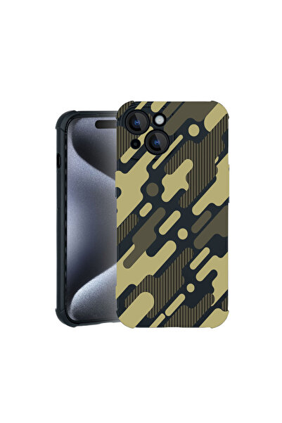 bestcase Carcasă Pro Shock pentru Apple iPhone 15, cu design camuflaj verde, ...