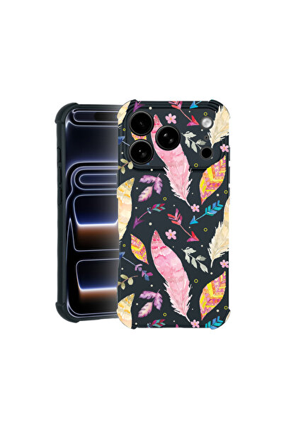 bestcase Θήκη Pro Shock για Apple iPhone 17 Pro, cu Design Color Feathers, 31...