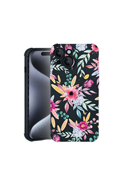 bestcase Carcasă Pro Shock pentru Apple iPhone 15, cu design Happy Flowers, 3...