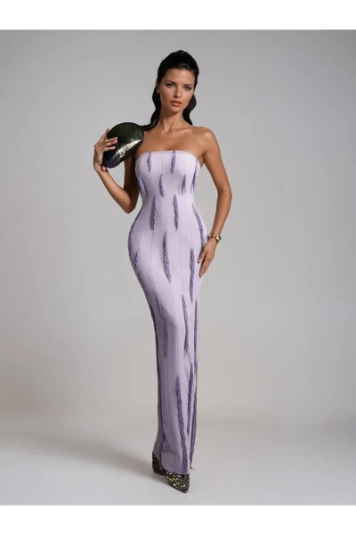 allura long sleeveless evening dress