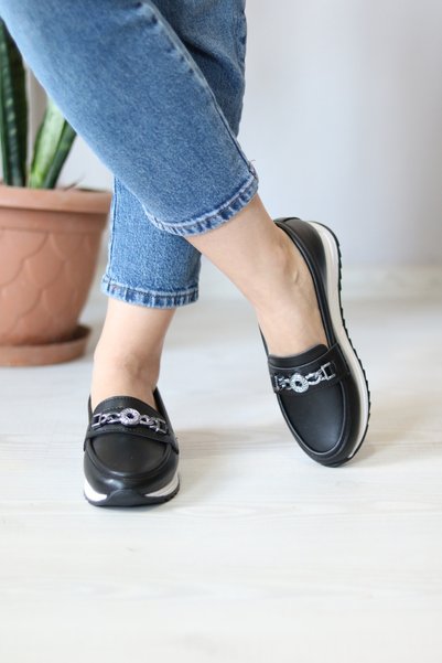 Çizmeli Kedi Women's Ballerina Shoes with Orthopedic Sole and Buckle