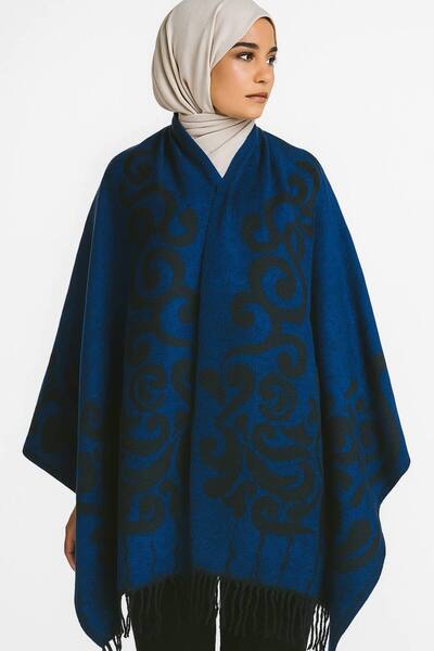 LA SEFA Women's winter double-sided poncho shoulder 140x140