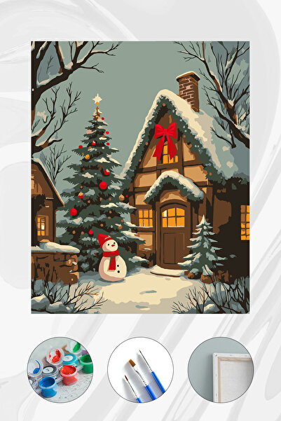 Parloran Sayılarla Boyama 40x50 cm Tuval Seti - Boyaları Ve Fırçaları Dahil -...