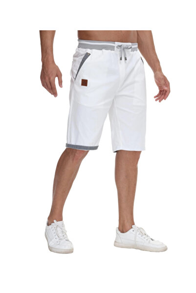 OEM Men's summer shorts, twill with multiple pockets, white, XL