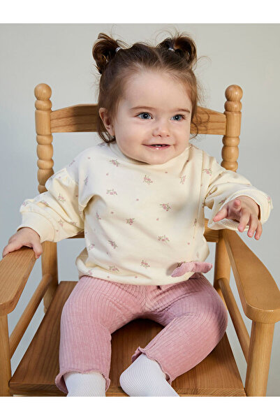 LC Waikiki سويت شيرت وبنطلون ضيق للفتيات الصغيرات من إكرو