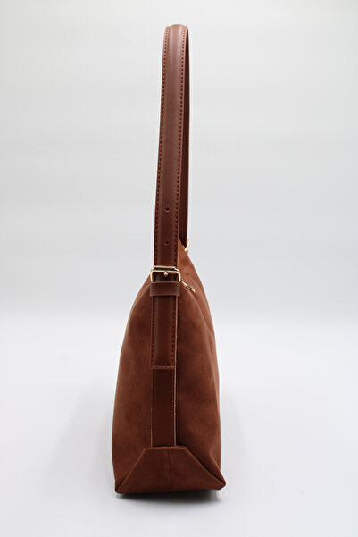 LASSO Women's Suede Tan Adjustable Hand Strap Hand, Arm and Shoulder Bag