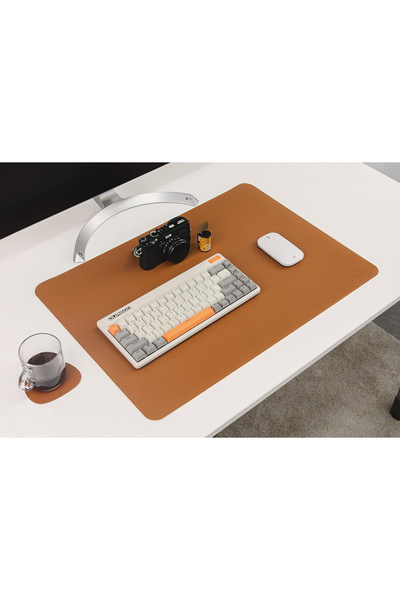 OEM Mouse pad 92x43 cm brown artificial leather, waterproof, soft