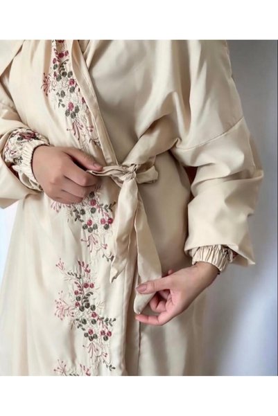 STAYILK DRESSES شرشف صلاه مطرز بيج
