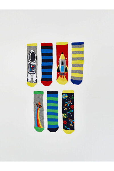 LC Waikiki Esvab • Modern & Distinctive Embroidered Boys' Socks, Pack of 7