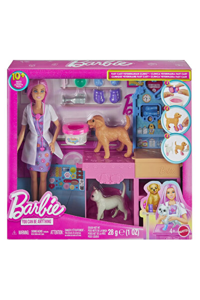 Barbie YOU CAN BE ANYTHING VETERINARY CLINIC PLAYSET FAST CAST WITH ACCESSORIES