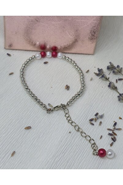 Handmade Elegant Bracelet with Acrylic Beads, Stainless Steel Accessories