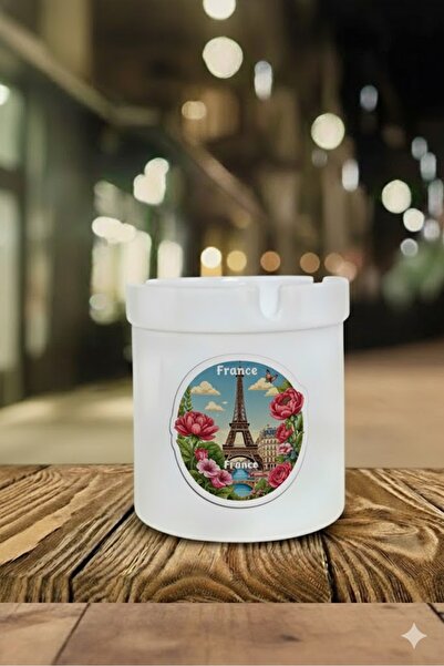sartre art Scrumieră din porțelan cu design „Turnul Eiffel”, fără miros, pent...