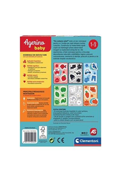 CLEMENTONI Montessori educational game, 1-3 years, What color is it?