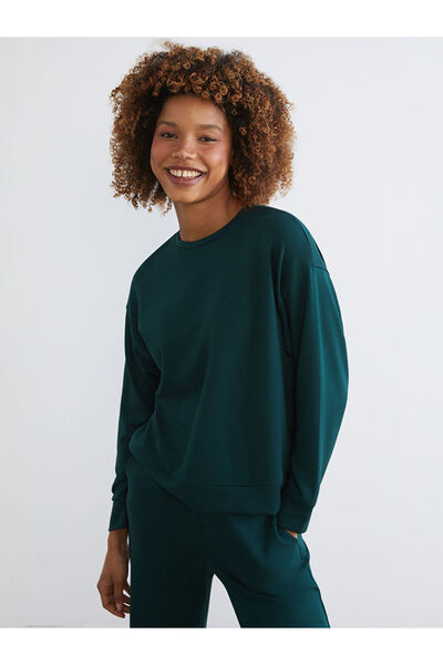 LC Waikiki Зелена дамска блуза с качулка и голям деколте