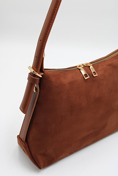 LASSO Women's Suede Tan Adjustable Hand Strap Hand, Arm and Shoulder Bag