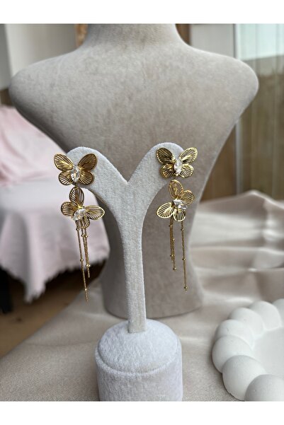 Betymery Aksesuar Paslanmaz Çelik Gold Kadın Küpe-yeni-genç-şık tasarım modern hediye seçeneği