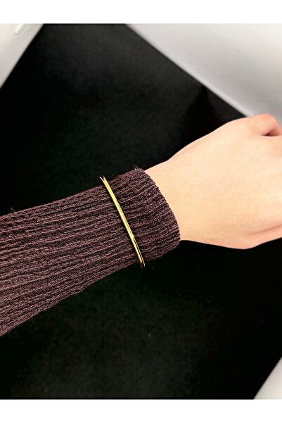 liore dünyası Gold Renk Çelik Ajda Bilezik