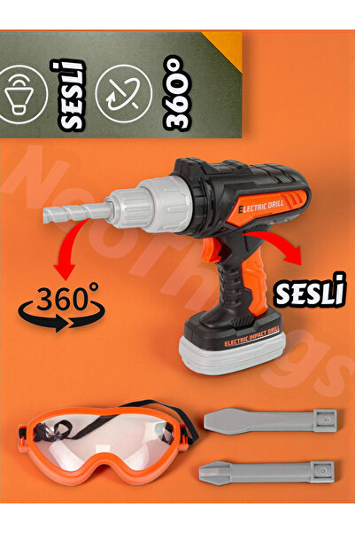 YILDIRIM OYUNCAK Pilli Sesli 360° Döner Başlıklı Ekipmanlı Aksesuarlı 18 cm G...