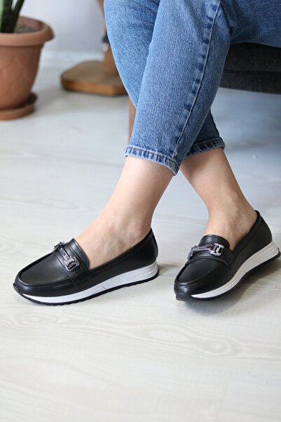 Çizmeli Kedi أحذية باليرينا نسائية بإبزيم ونعل طبي