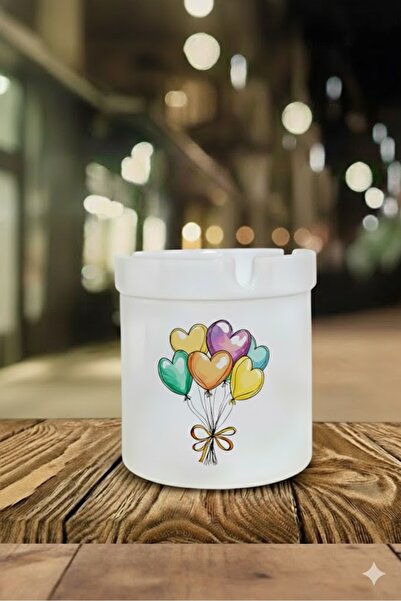 sartre art Scrumieră din porțelan cu design  "Balon Hearts ", fără miros, pen...