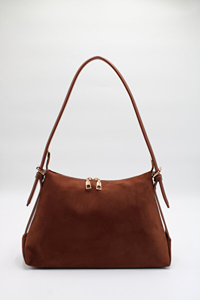 LASSO Women's Suede Tan Adjustable Hand Strap Hand, Arm and Shoulder Bag