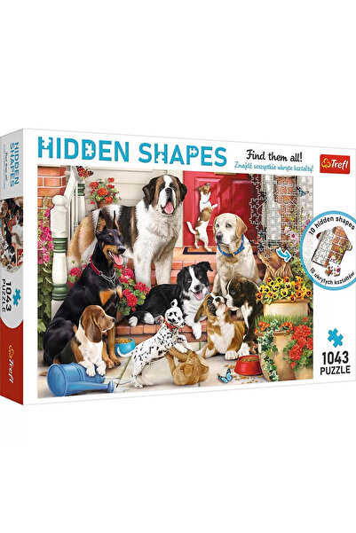 Trefl Puzzle 1000 de piese - Forme ascunse - Distracție cățelească - Forme as...