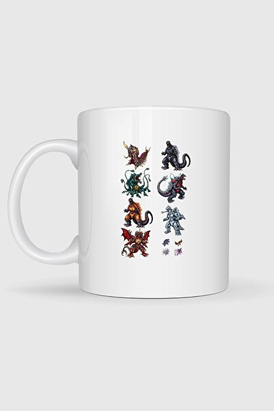 Bahriyeli Collection Godzilla Kaiju Megaguirus Gamera Printed Mug Cup