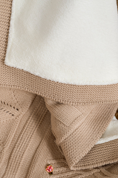 Koza Home Toffy Mink Floral Knitted Baby Blanket 100X100