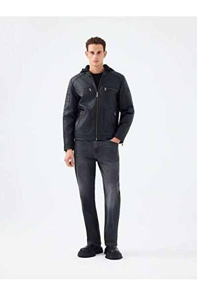 Loft Men's Leather Coat Lf2040821 Black