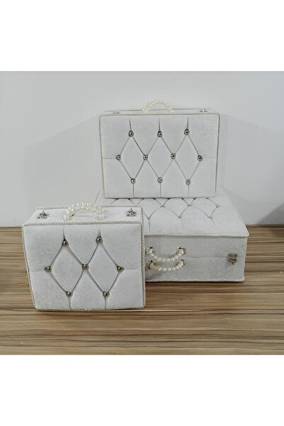Sandık Dünyası Dowry Chest Bag Suitcase Bride Groom Bundle Chest 3-Piece 1407