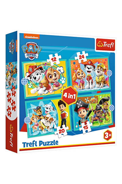 Trefl Trefl 4 in 1 Puzzle - Paw Patrol, 15/12/20/24 τεμάχια
