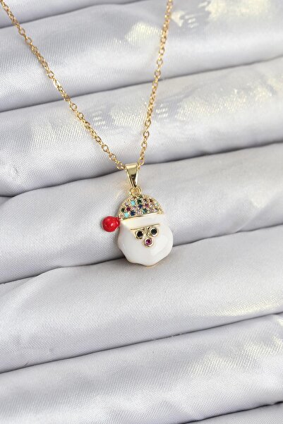 Lisinya 316L Steel Chain Gold Color Hat-Wearing Snowman Head Model Christmas ...