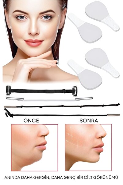 HİROS'H Yüz Germe Bandı Su Geçirmez Ultra İnce Görünmez Yüz Kaldırma Ve Germe Bantları 40 Adet