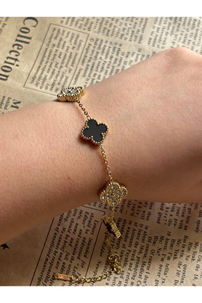 lotusbybuket سوار VIP من الفولاذ الأسود موديل يوني كلاريت مرصع بالجواهر الذهب...