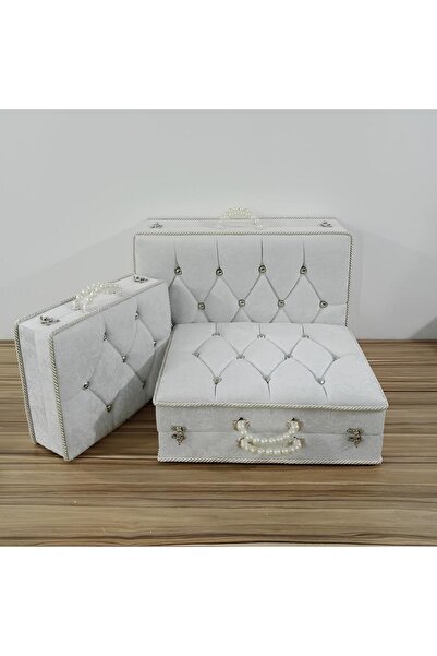 Sandık Dünyası Dowry Chest Bag Suitcase Bride Groom Bundle Chest 3-Piece 1407