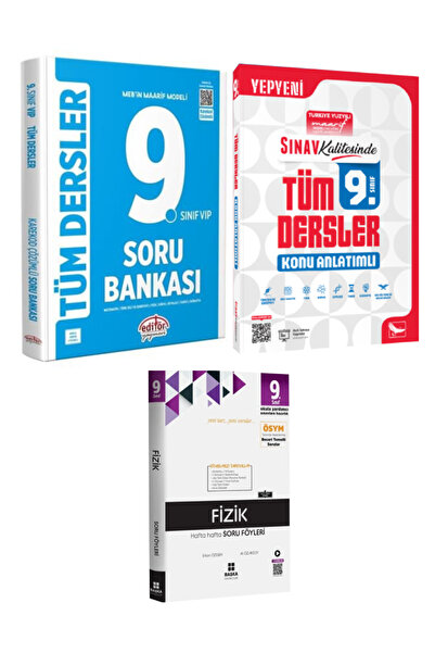 Editör Yayınevi MEB Maarif Modeli 9. Sınıf Tüm Dersler Soru Bankası+Sınav Yay...