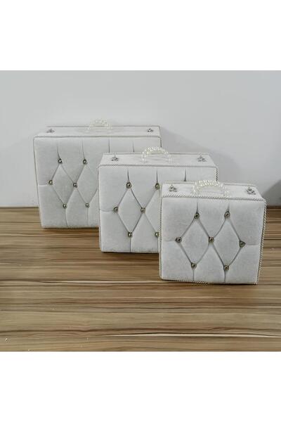 Sandık Dünyası Dowry Chest Bag Suitcase Bride Groom Bundle Chest 3-Piece 1407