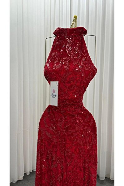 Bailsan Long velvet dress with sequins