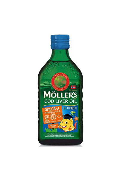 Other Ulei de ficat de cod Omega 3 cu aromă Tutti Frutti pentru copii, 250 ml, Mollers