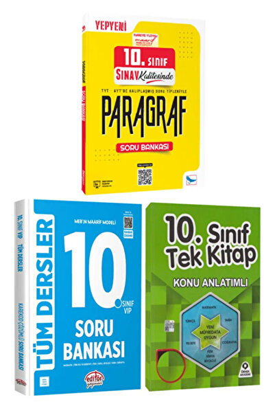 Editör Yayınevi 10. Sınıf Tüm Dersler Soru Bankası+Sınav Yayınları Paragraf S...