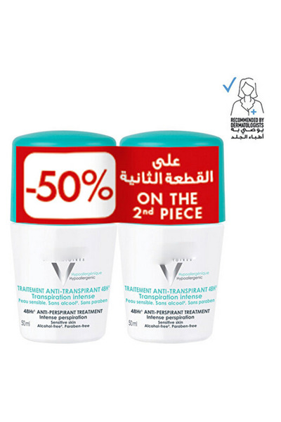 Genrics 48H Anti-Perspirant Roll-On for Sensitive Skin – Pack of 2 (50ml Each)