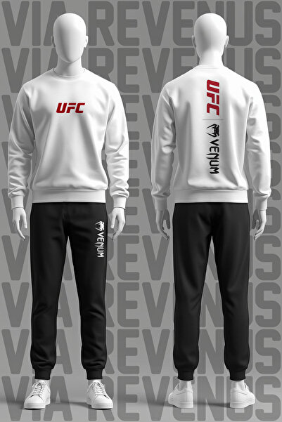 Vordevia Ufc Vnm Printed Soft Fabric 3 Thread Cotton Sh Fleece-Lined Crew Neck Sweatshirt and Sweatpants