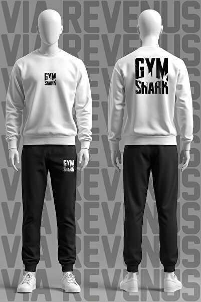 Vordevia Gym Printed Soft Fabric 3 Thread Cotton Sh Fleece-Lined Crew Neck Sweatshirt and Sweatpants