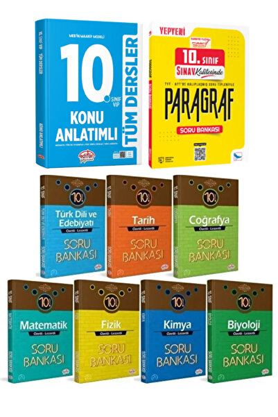 Editör Yayınevi 10. Sınıf Konu Anlatımlı+Sınav Paragraf+Edebiyat+Matematik+Ta...