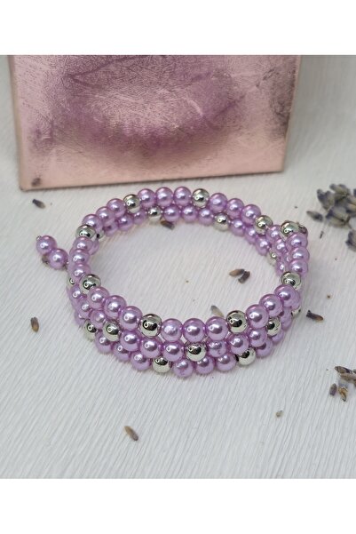 Handmade Adjustable Bracelet with Acrylic Beads on Stainless Steel Spiral