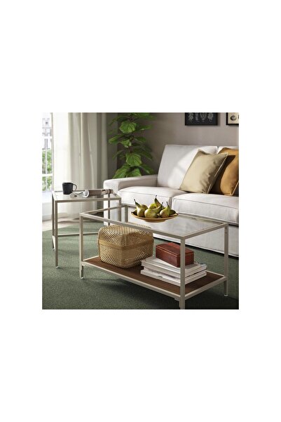 IKEA sehpa seti, açık bej-kahverengi, 90x50 cm