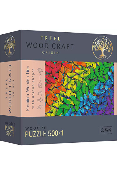 Trefl Trefl Wood Craft дървен пъзел, Цветни пеперуди, 500+1 части