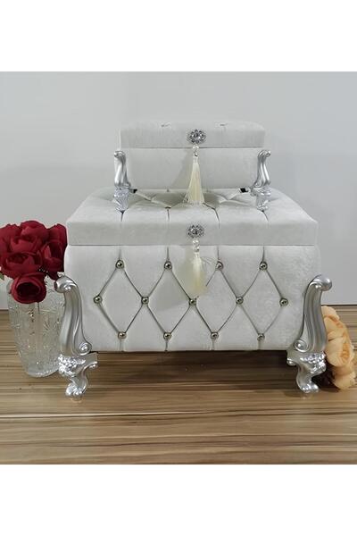 Sandık Dünyası Bridal Chest, Groom's Engagement Chest, Dowry Bag, Dowry Chest, 2-Piece Set 1410